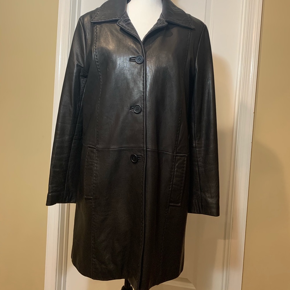 Tiboa Leather Women’s 3/4 Coat Removable Lining M